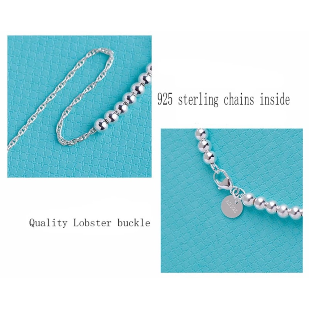 Please Return to 925 Beaded Real Silver Bracelet - Picture 12 of 16